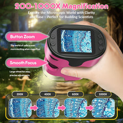 Compact BEBANG kids microscope fits in small hands for on-the-go science