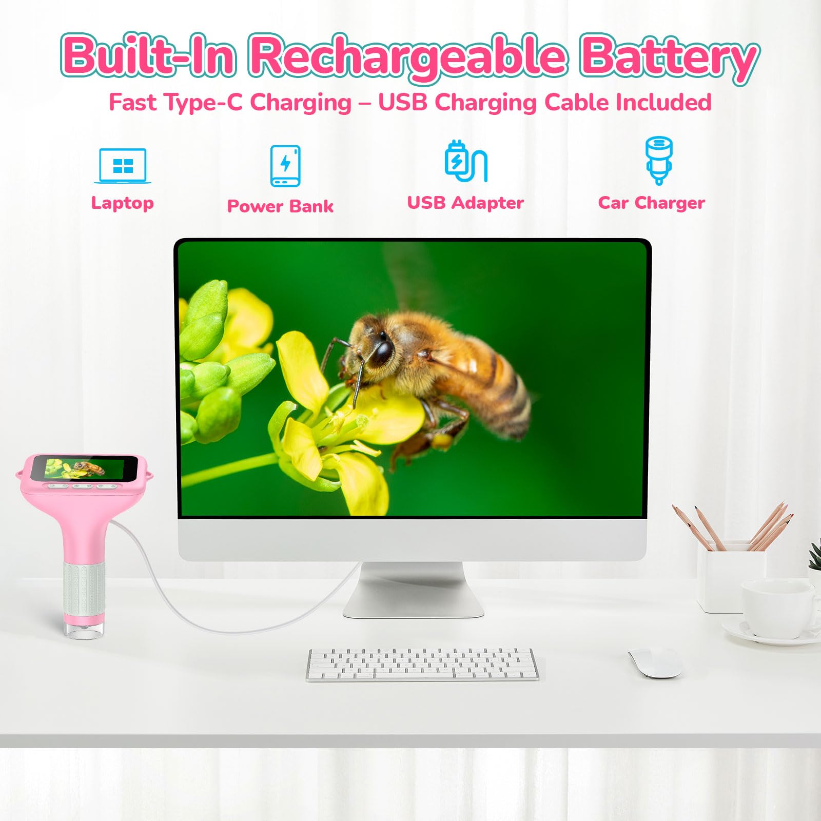 BEBANG one-touch capture connects to a computer for group learning