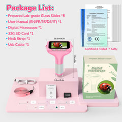 BEBANG pocket-sized microscope with detachable lanyard and rechargeable battery