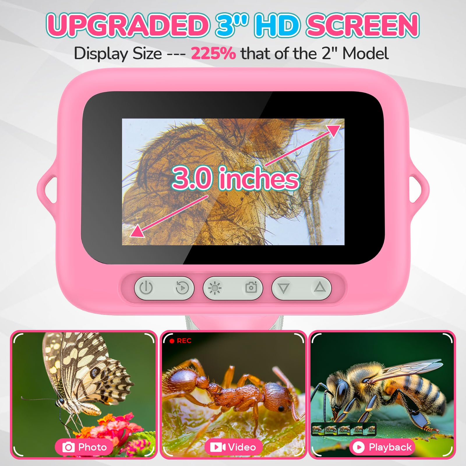 BEBANG 100x-1000x zoom dial for detailed close-ups and study