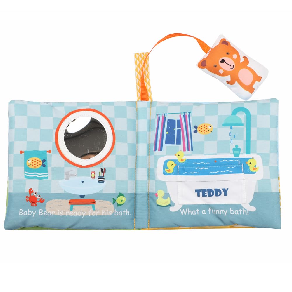 Bebe Mondo machine-washable soft book for easy cleanup.