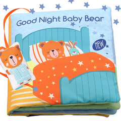 Bebe Mondo teddy bear baby book cover invites soft tactile exploration for babies.