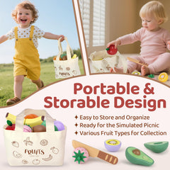 Beberolen kiwi and strawberry wooden pieces for imaginative kitchen games