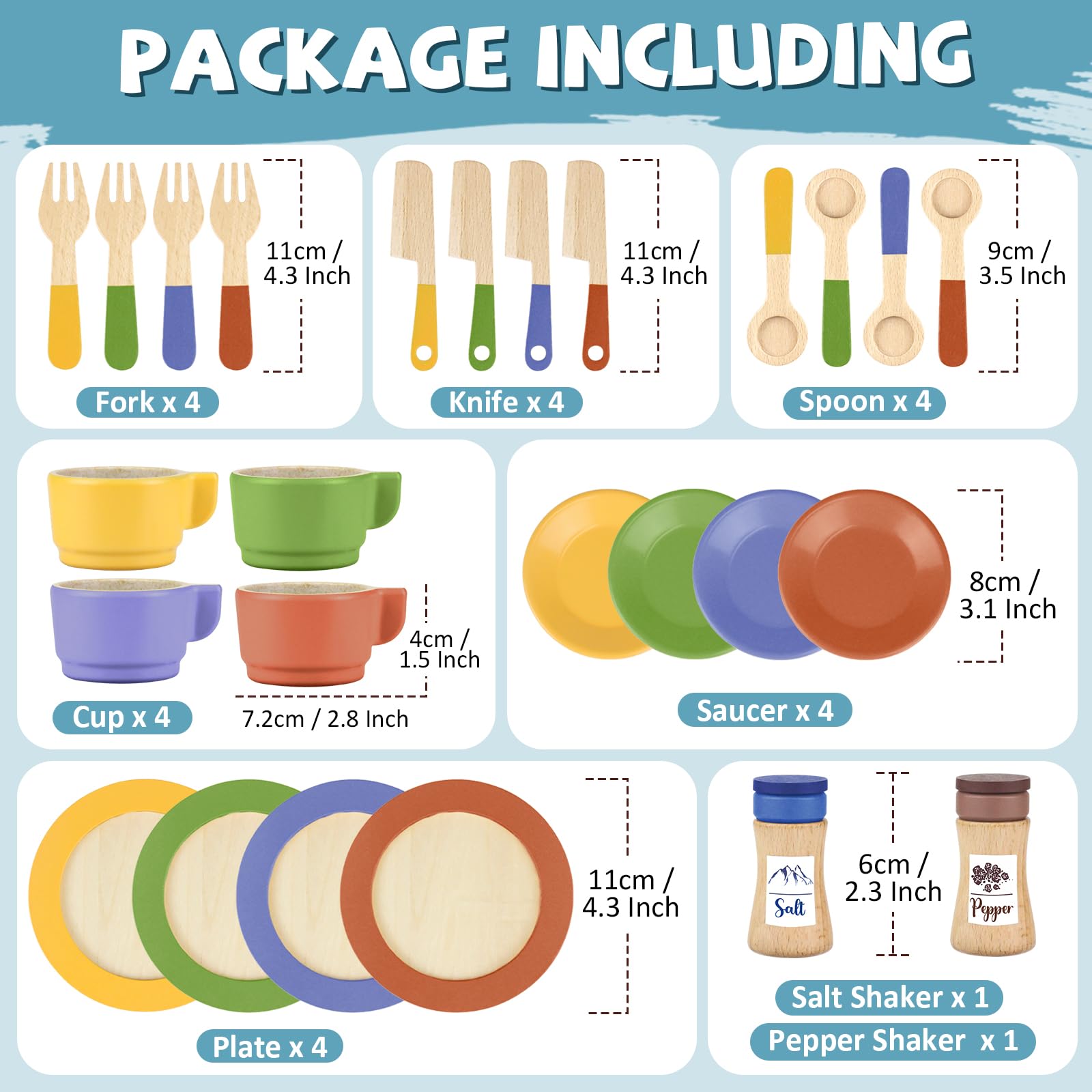 Beberolen wooden play dishes with sturdy, smooth edges for safety