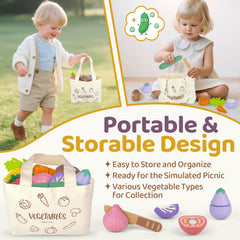 Beberolen wooden mushrooms play food for pretend recipes, adds color variety to kitchen play.