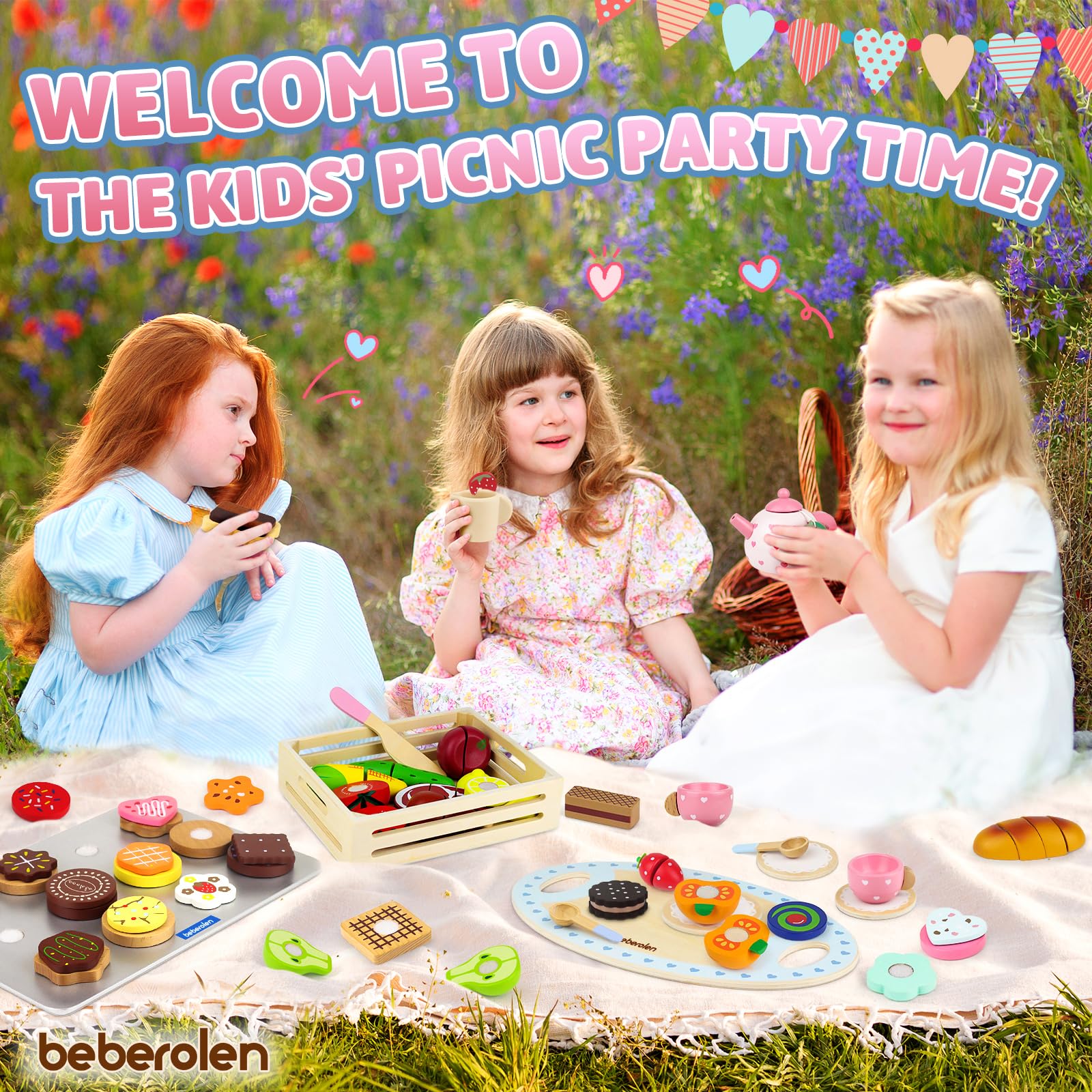 Beberolen sandwich cookie toy supports role-play during pretend meals.