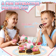 Beberolen tea bag toy enhances pretend tea rituals and storytelling.