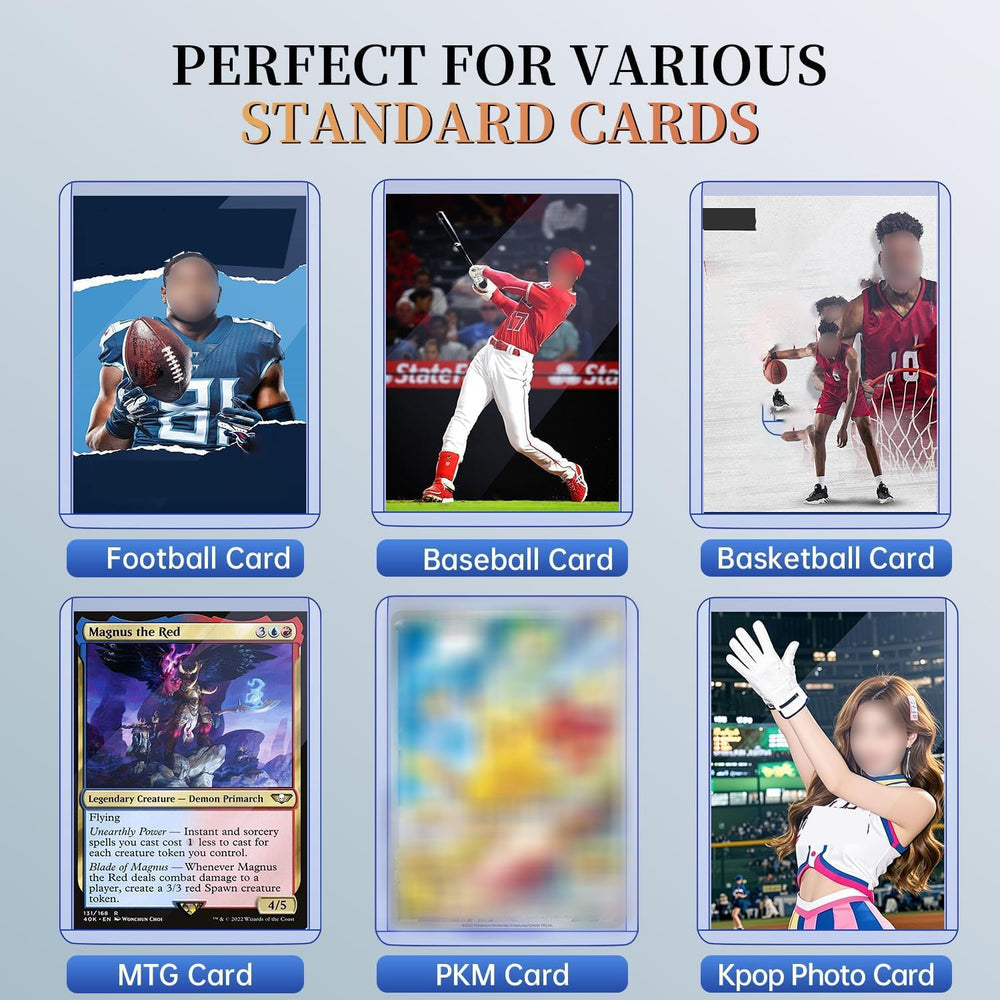 BEBRINI standard 3x4 inch sleeves fit most trading cards.