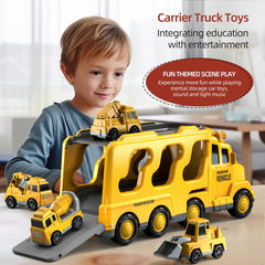 Beby Buty transport truck with tailgate action enhances unloading play.