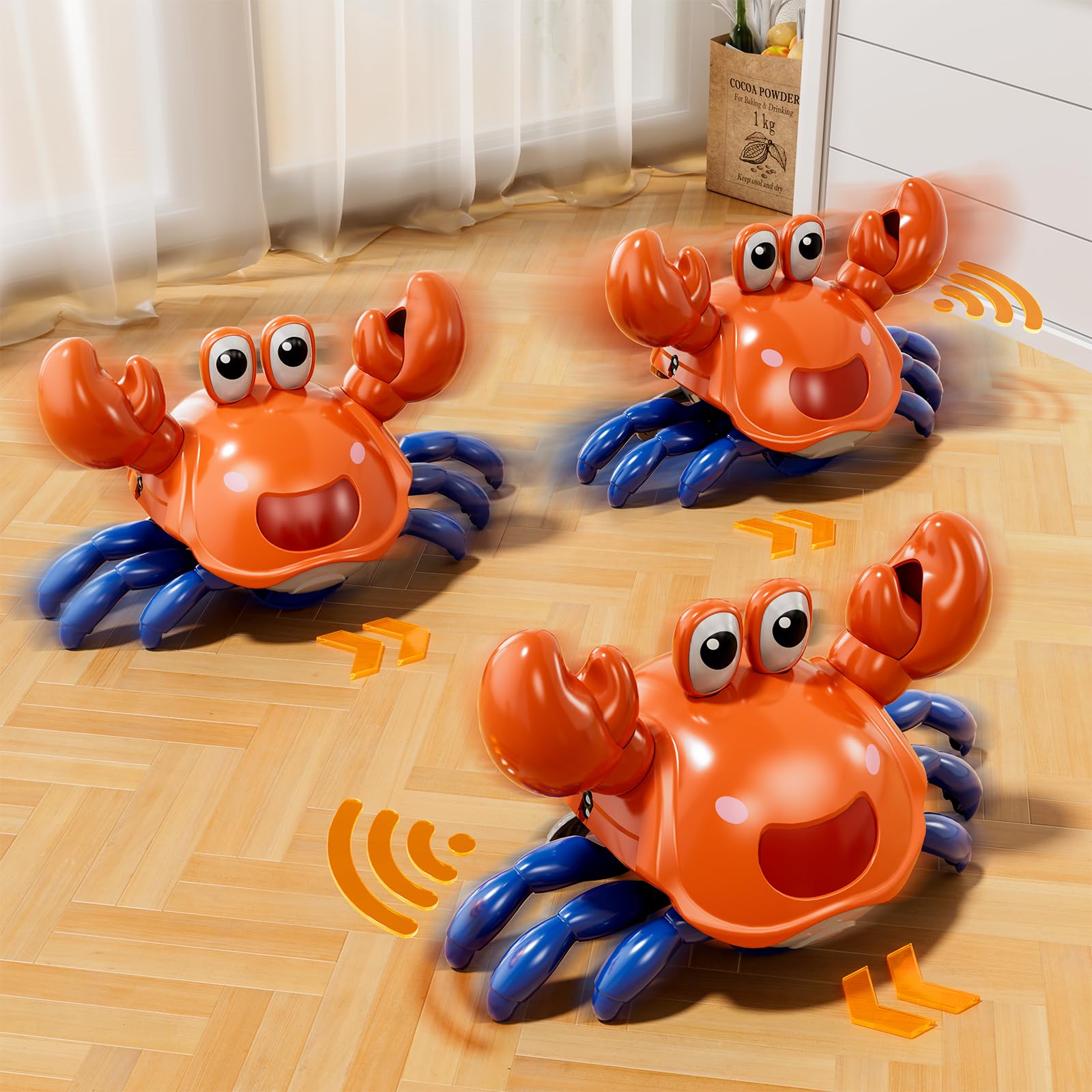 Beby Buty Crawling Crab toy with LED lights and sound cues