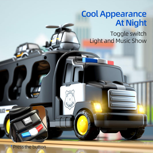 Beby Buty transport truck with small cars supports fine motor skills.