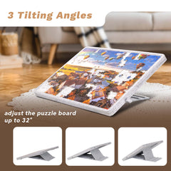 Becko US ergonomic tilt-angle adjustment reduces neck fatigue during puzzles.