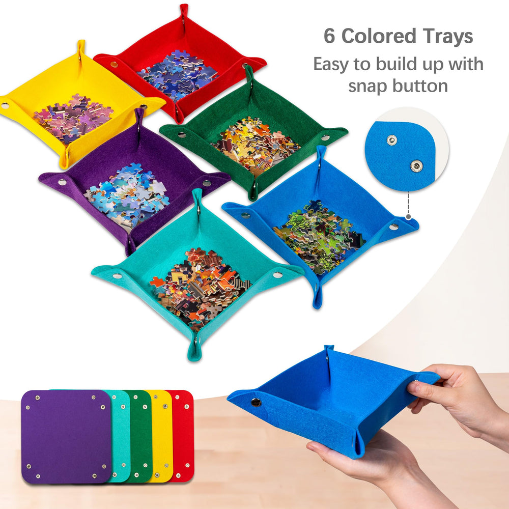 Becko US puzzle board with dust-resistant felt cover protecting puzzles.
