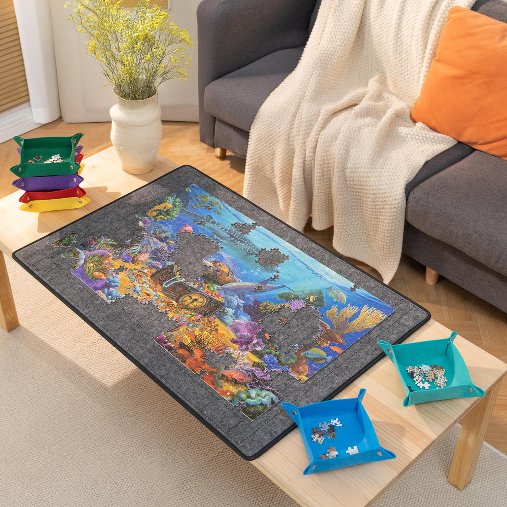 Becko US puzzle board six trays help sorting by color or shape.