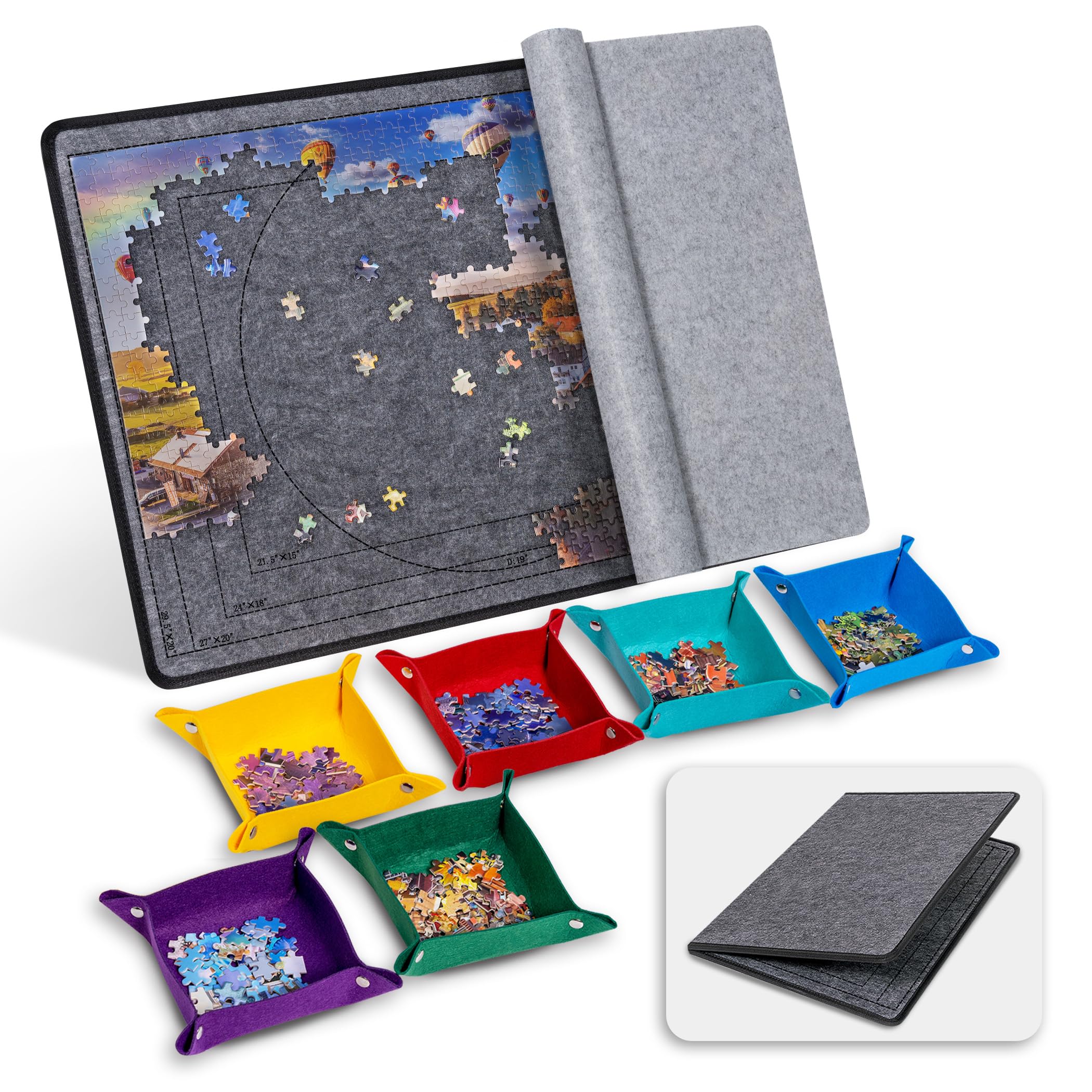 Becko US puzzle board foldable with felt cover for dust protection and easy transport.