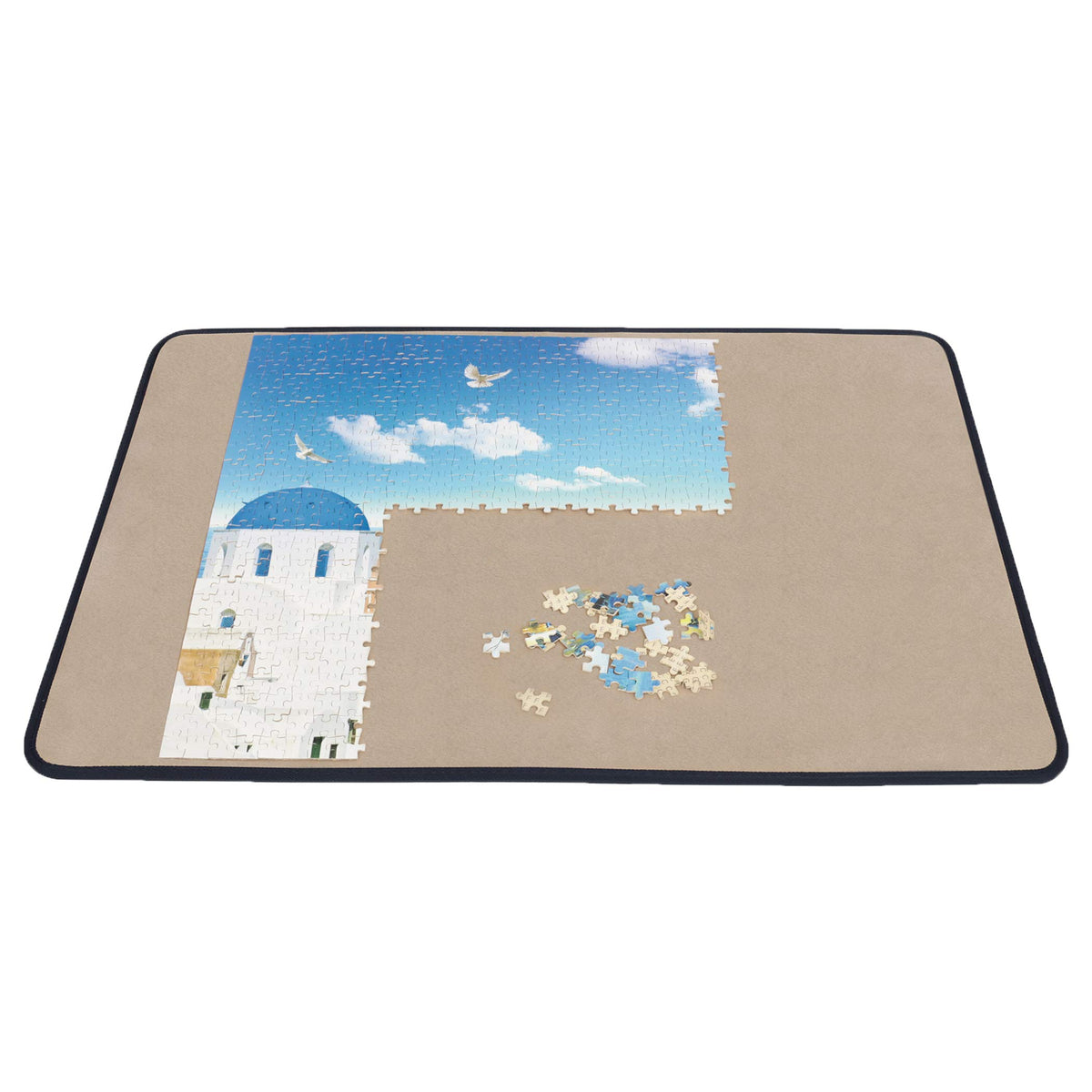 Becko US puzzle board front view on khaki surface prevents sliding while assembling