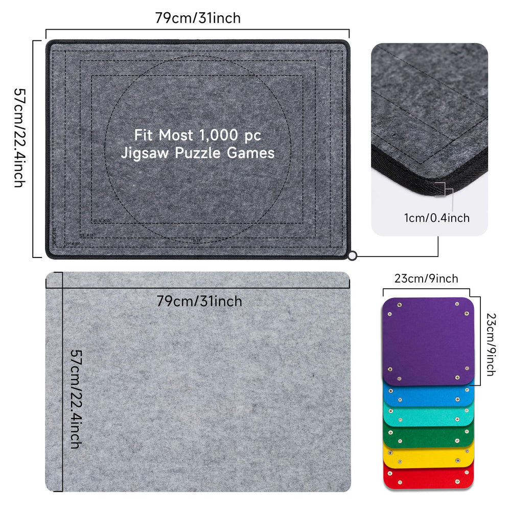 Becko US puzzle board with six color sorting trays for faster organization.