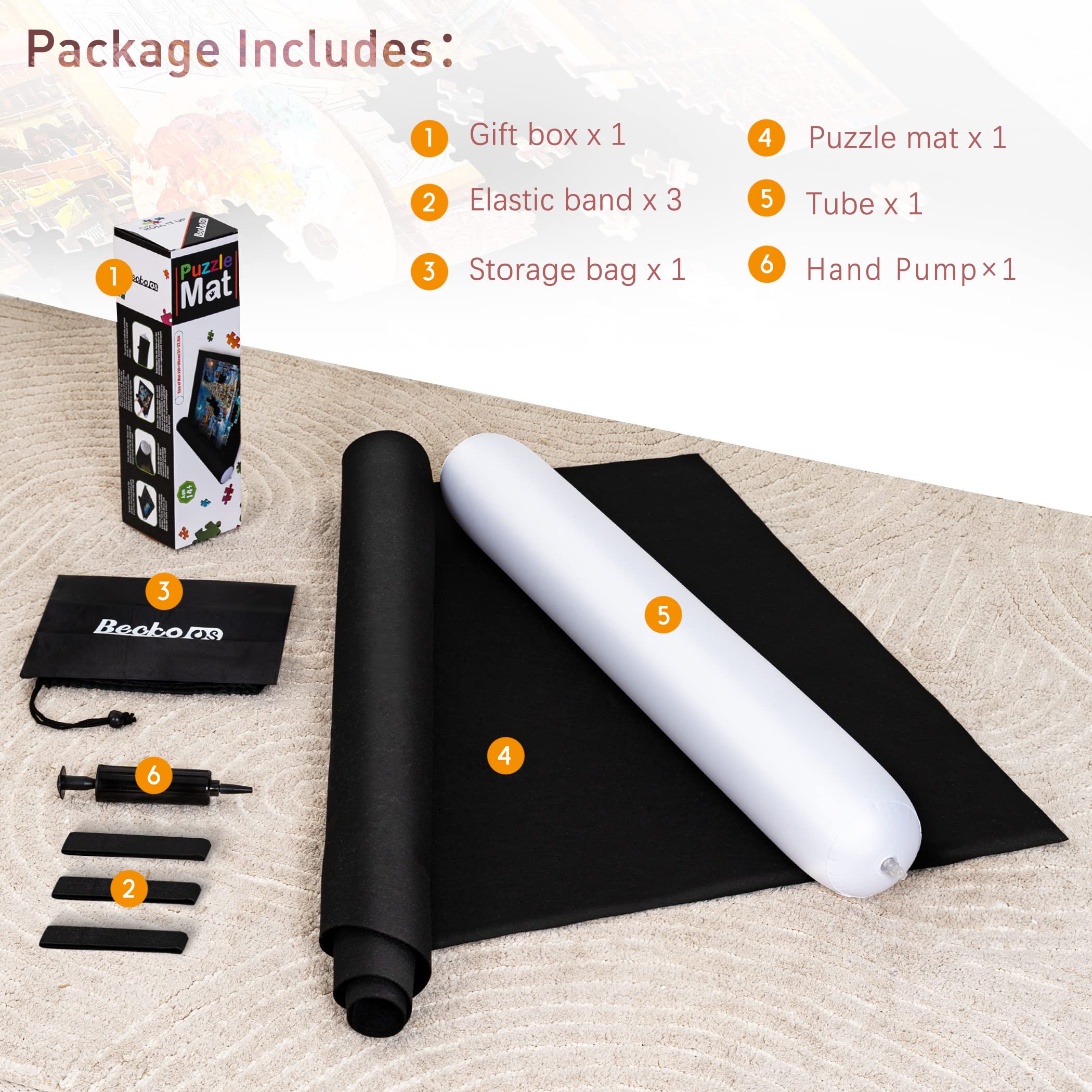 Becko US folded puzzle mat ready for travel and safe transport