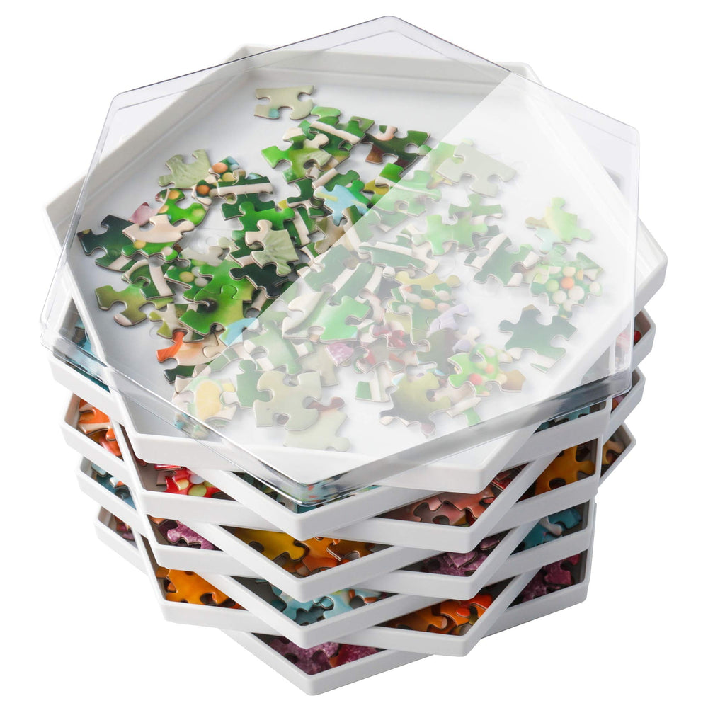 Becko US puzzle trays with lid for organized pieces during play.