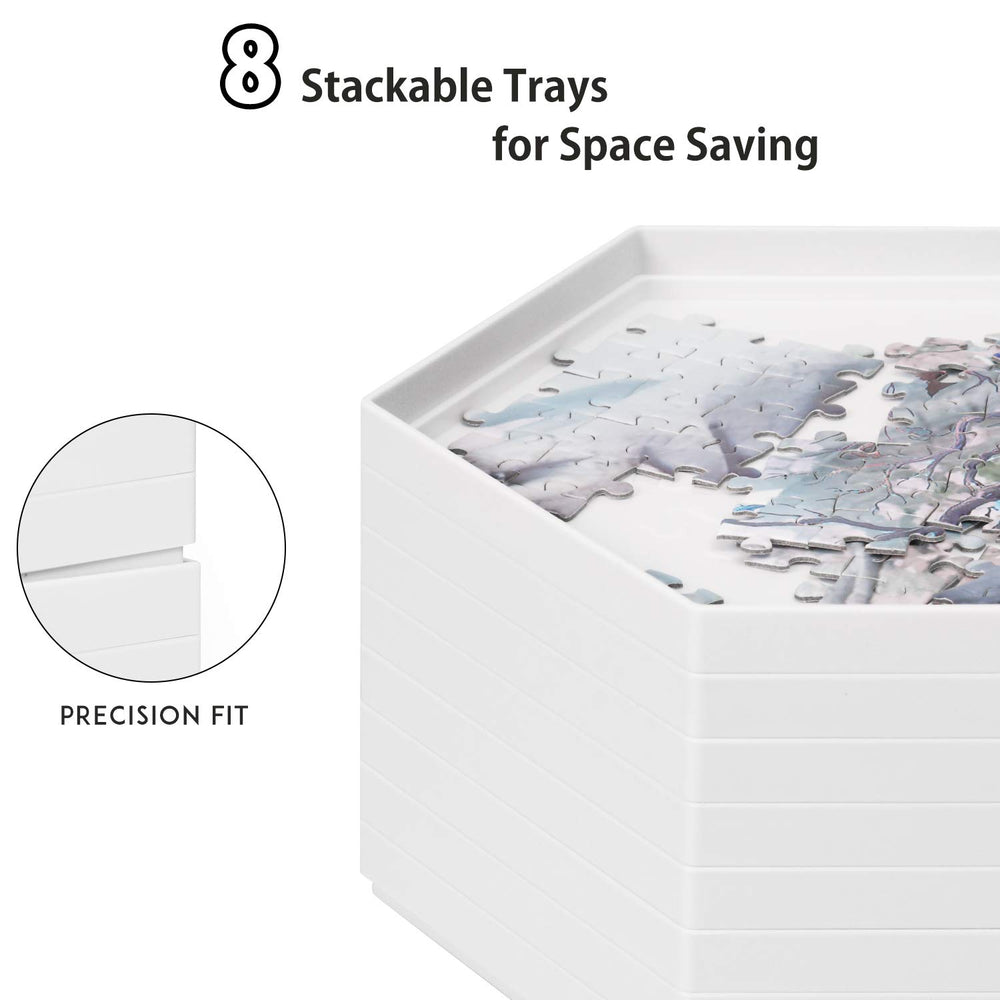 Becko US clear lid protects puzzle pieces from dust during storage.