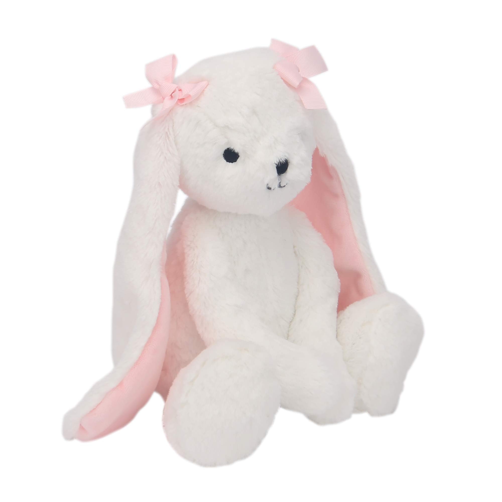 Bedtime Originals Snowflake bunny embroidered face for safe play.