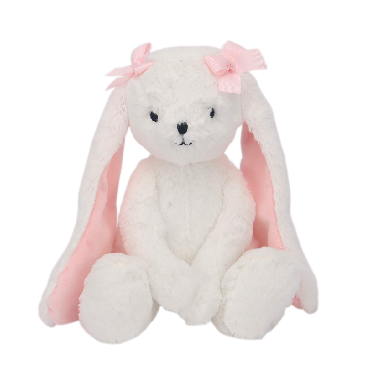 Bedtime Originals Snowflake bunny plush with soft body for gentle hugs.