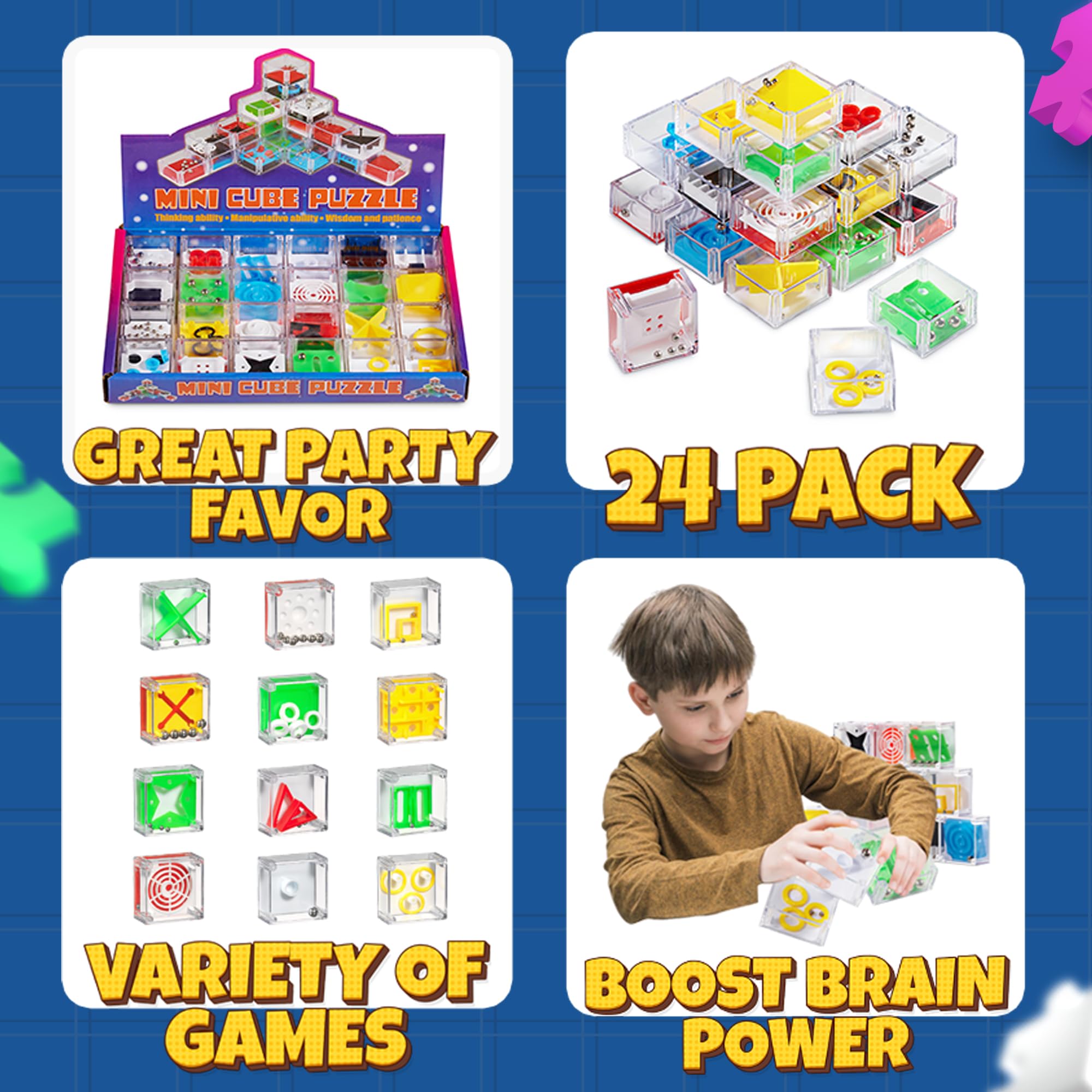 Bedwina 1-5-inch maze cube close-up, showcasing compact brain teaser.