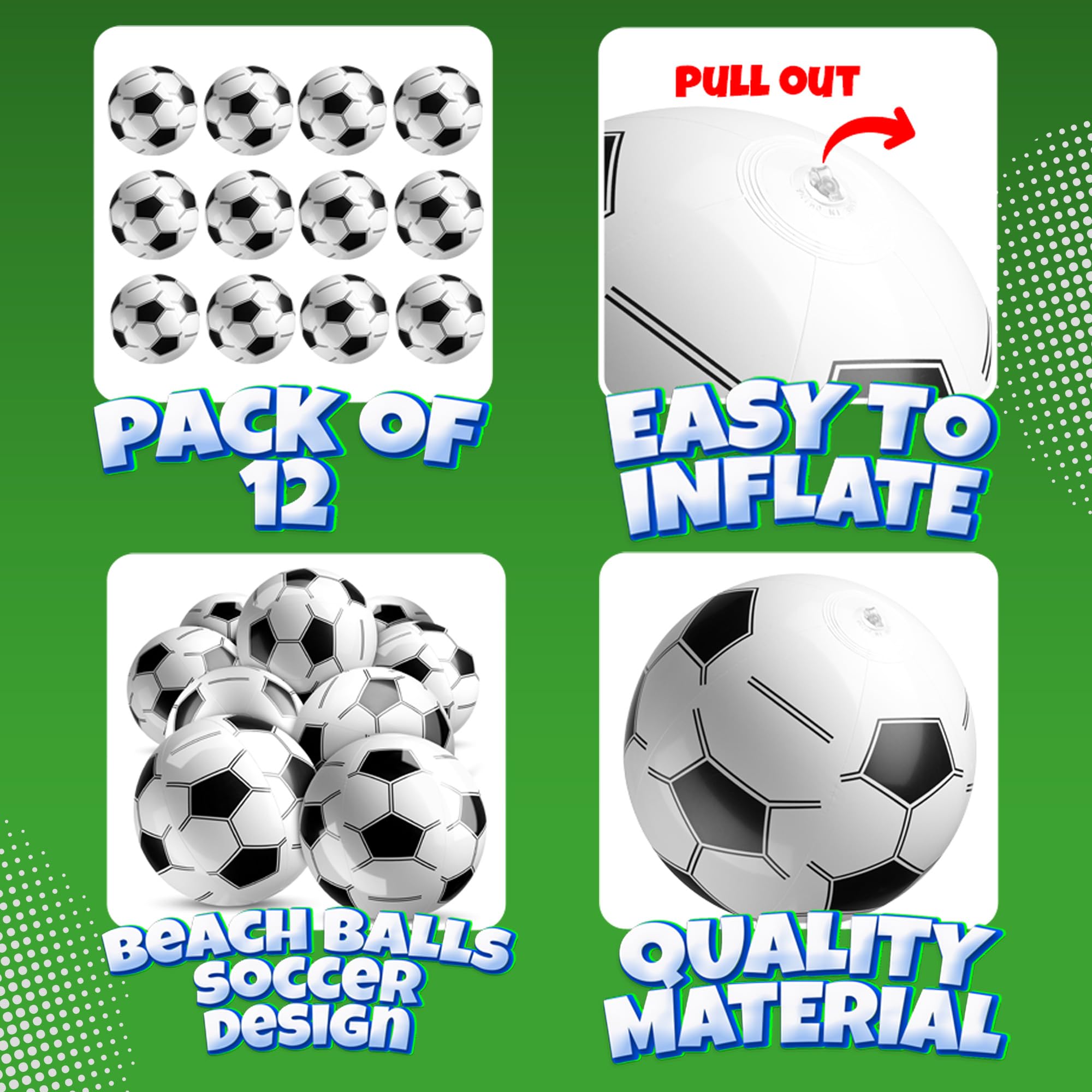Bedwina 16-inch inflatable beach balls designed for easy inflation and long-lasting air.