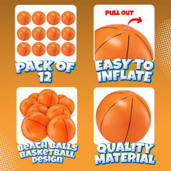 Bedwina 16-inch inflatable basketballs for quick setup and versatile pool or beach games.