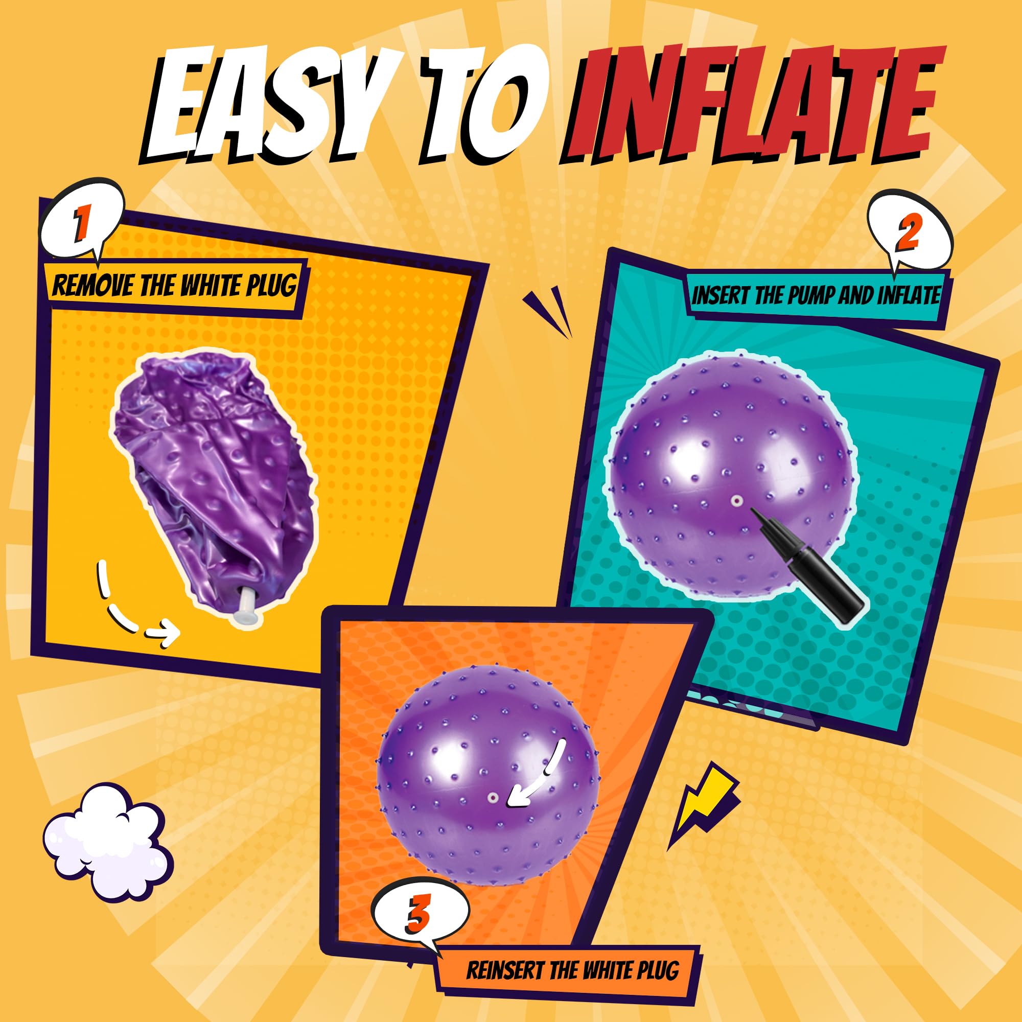 Bedwina green jumbo ball knobs provide tactile feedback during play.