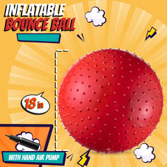 Bedwina 18-inch knobby sensory ball red ideal for indoor outdoor bouncing.