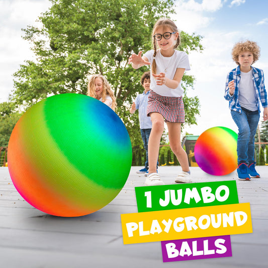 Bedwina rainbow playground ball inflated for outdoor play and group fun