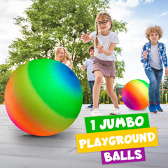 Bedwina rainbow playground ball inflated for outdoor play and group fun