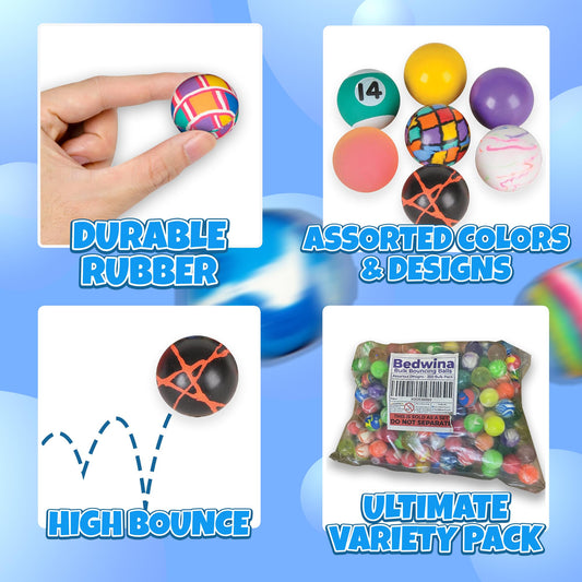 Bedwina Bouncy Balls tie-dye styles, ideal for prizes.