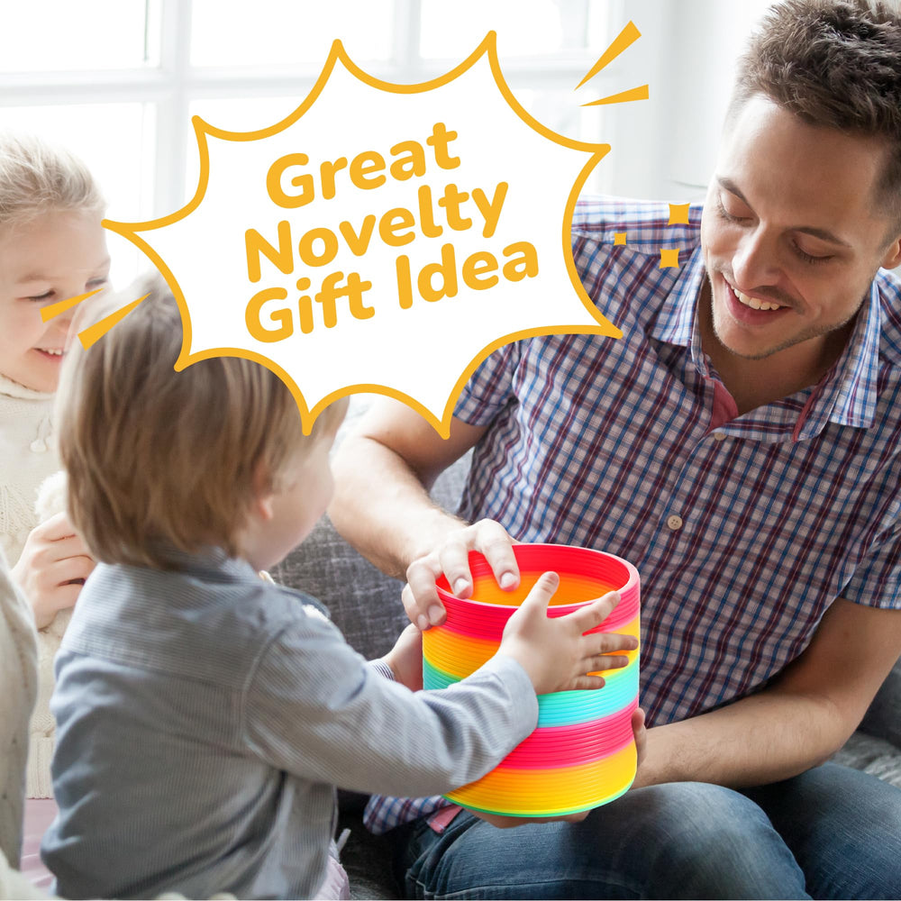 Bedwina rainbow spring coil toy, a bright gift idea for birthdays and parties.