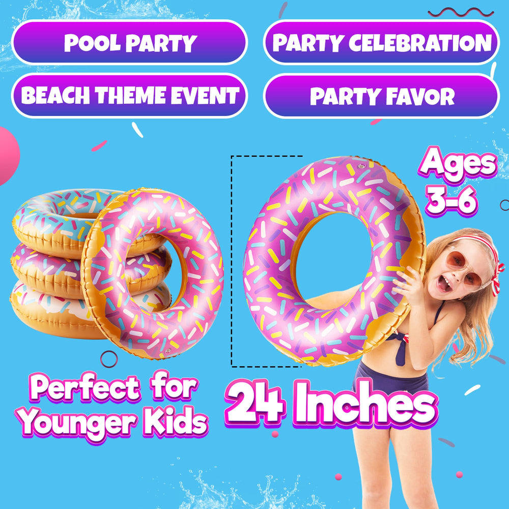 Bedwina donut float purple sprinkles durable vinyl for splashy summer fun