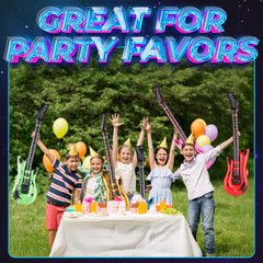 Bedwina silver inflatable guitar shines in photo booths and celebrations.