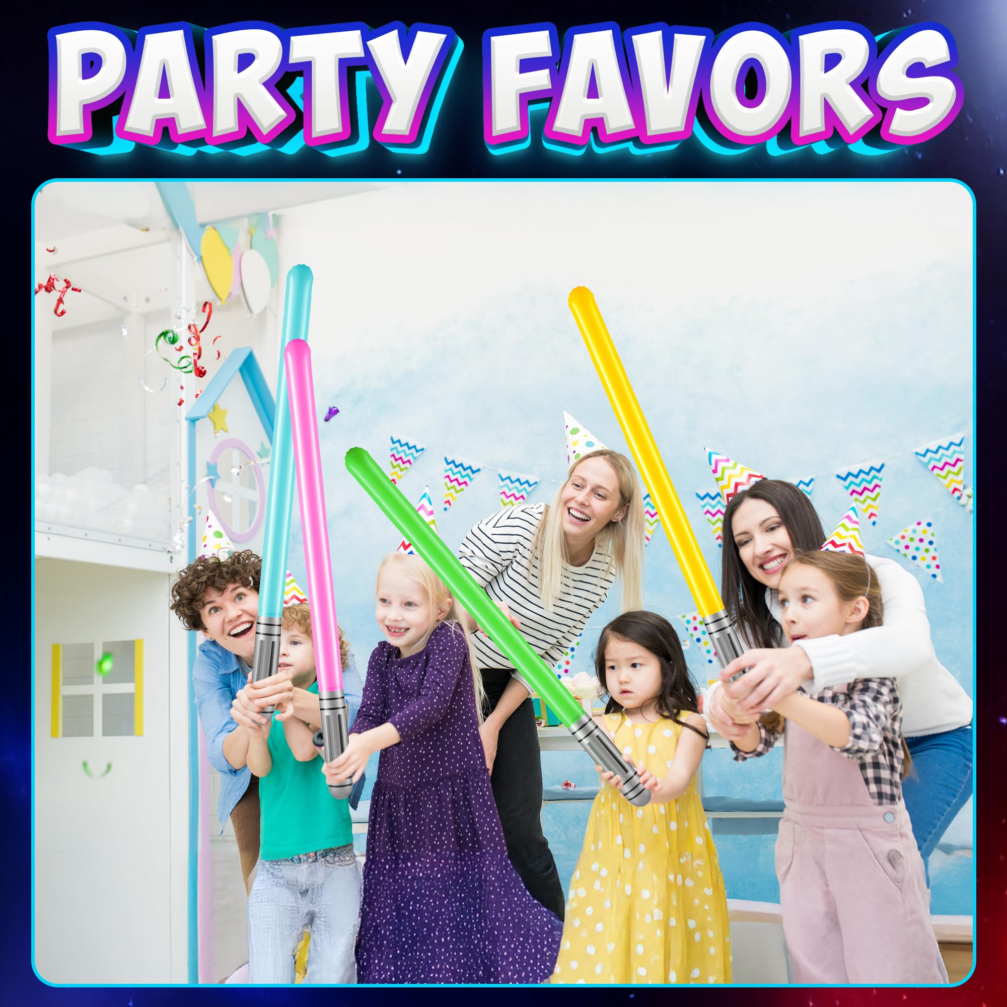 Bedwina light blue neon sabers add dynamic color to parties and events.