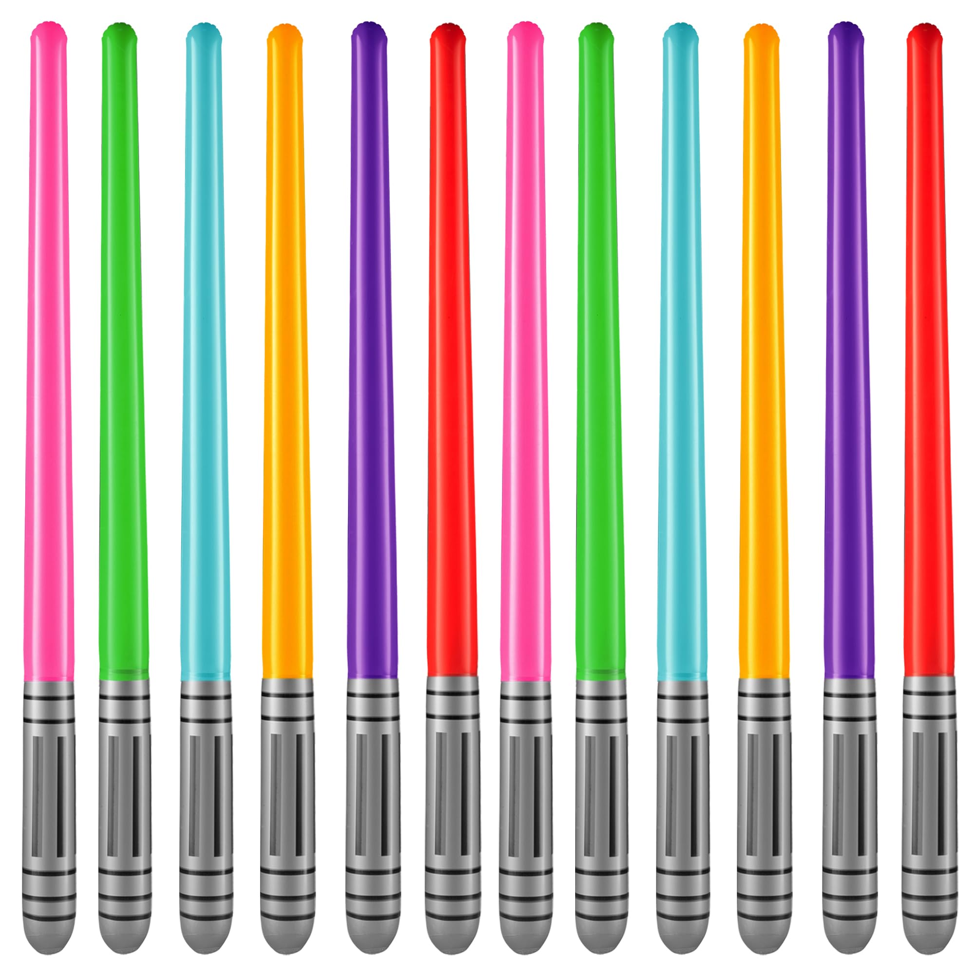 Bedwina inflatable light sabers in yellow neon ideal for party decor and play.