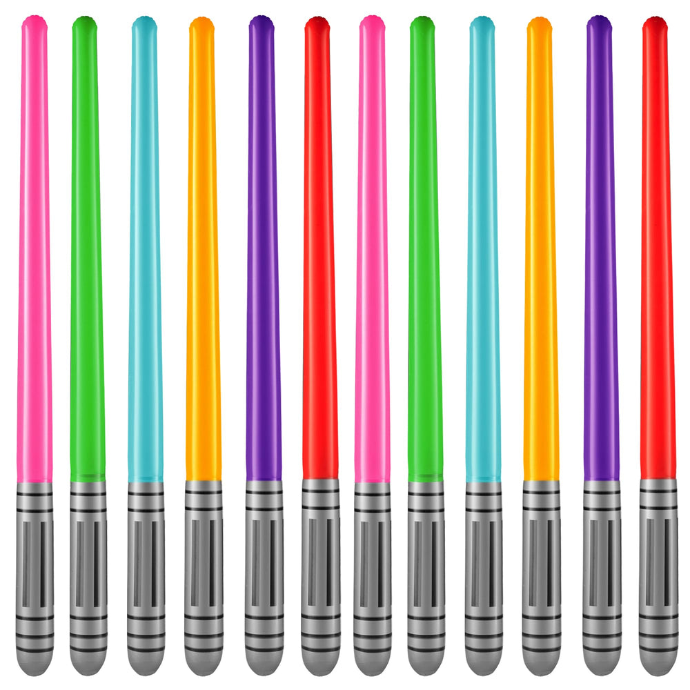 Bedwina inflatable light sabers in yellow neon ideal for party decor and play.