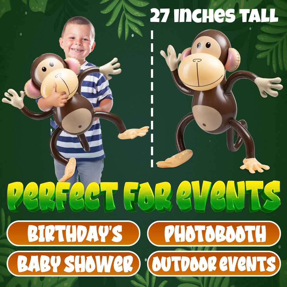 Bedwina inflatable monkey jungle themed decor enhances celebrations