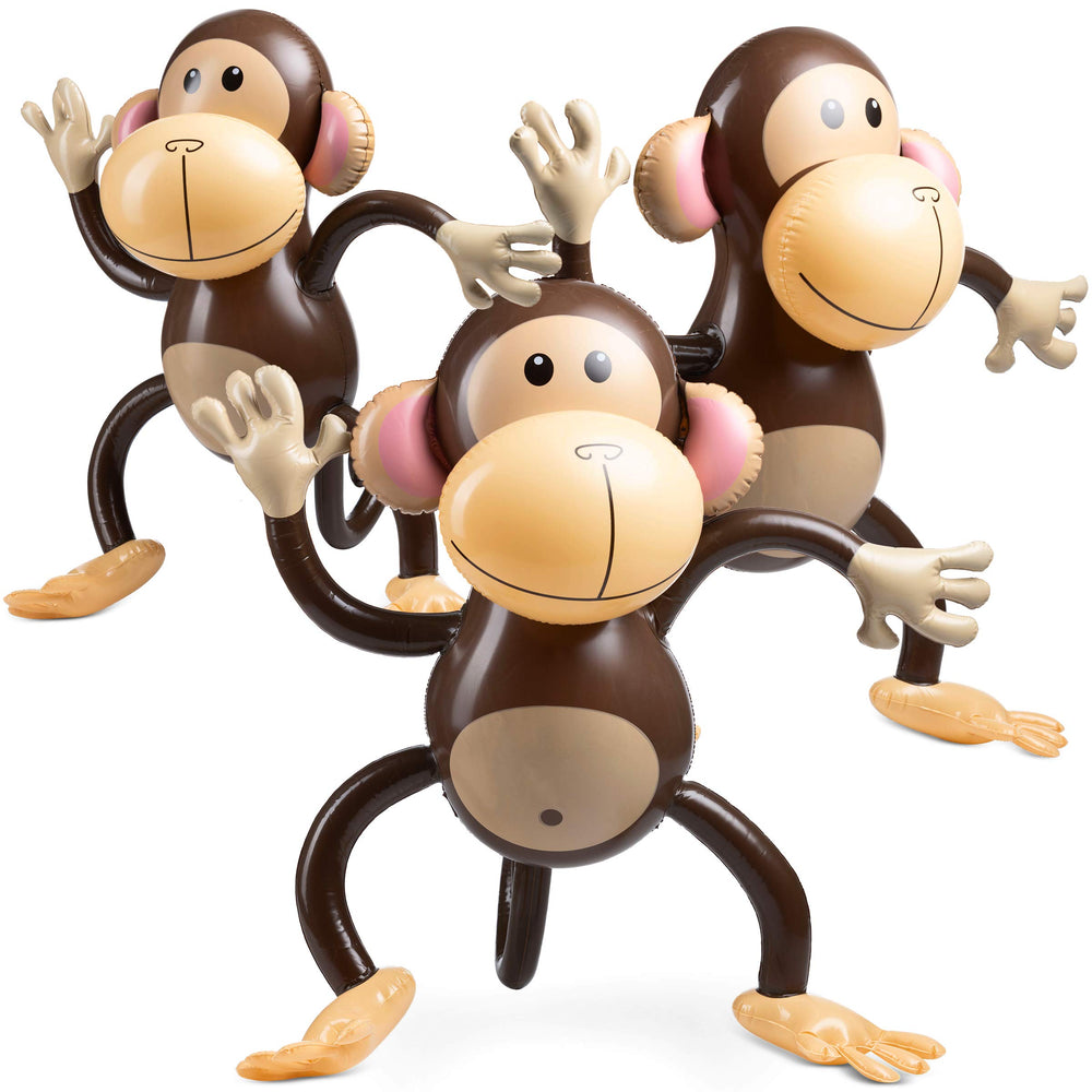 Bedwina large inflatable monkey 27 inch standee for eye-catching party decor
