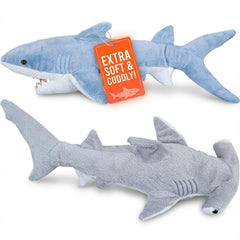 Bedwina Mako shark plush, 14-inch cuddly companion for imagination and play.