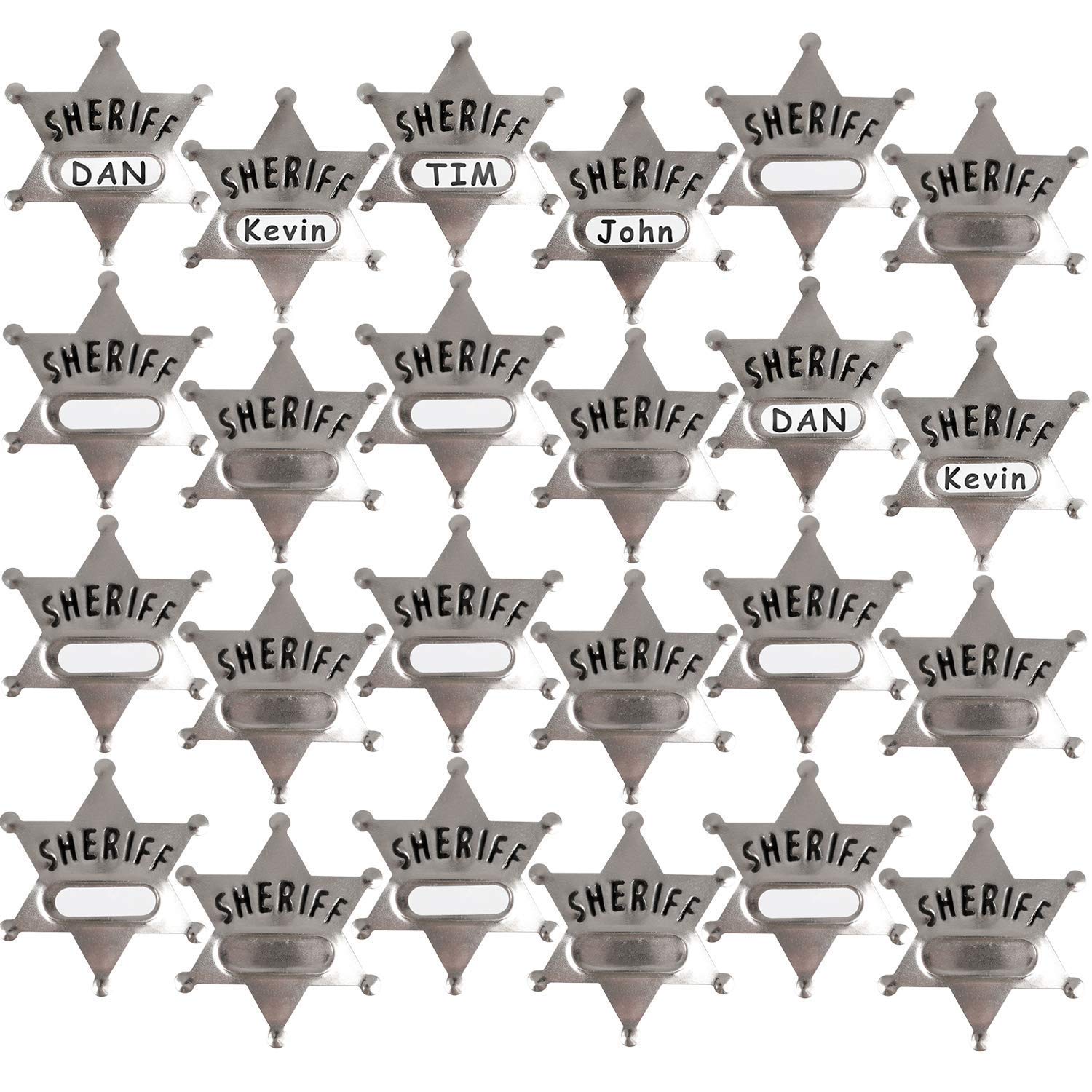 Bedwina sheriff badge back view showing safety pin for easy attachment