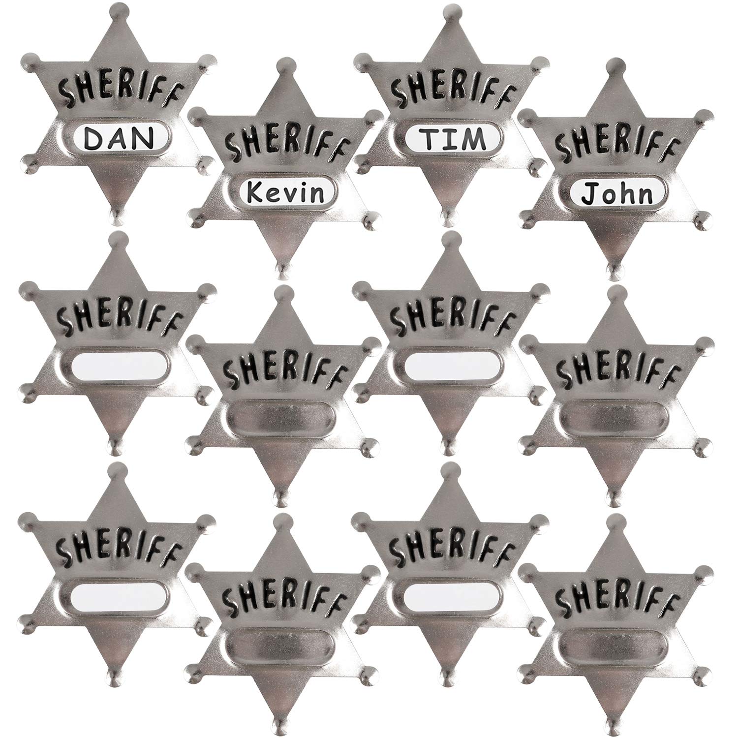 Bedwina metal sheriff badge front view with shiny finish for party costumes
