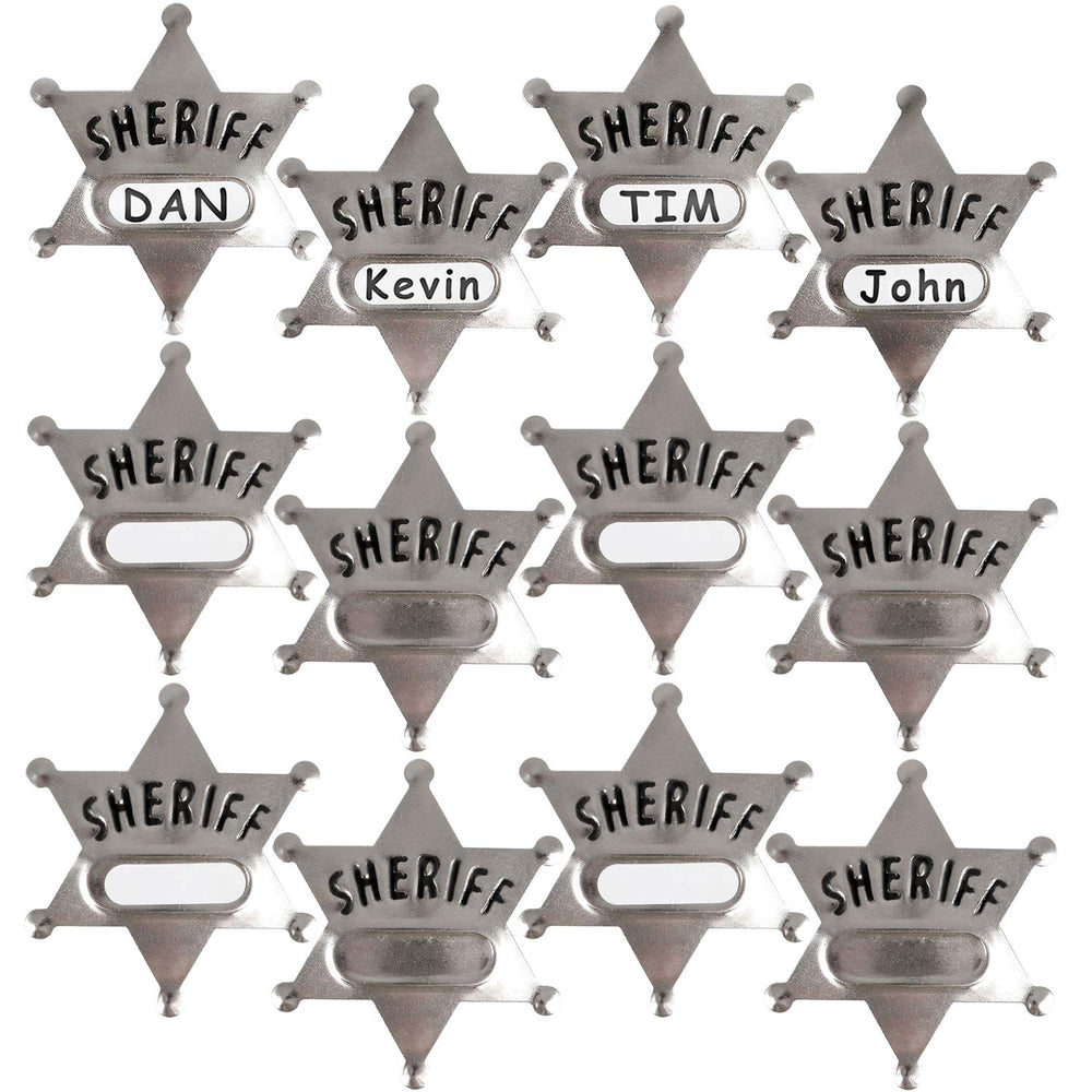 Bedwina metal sheriff badge front view with shiny finish for party costumes