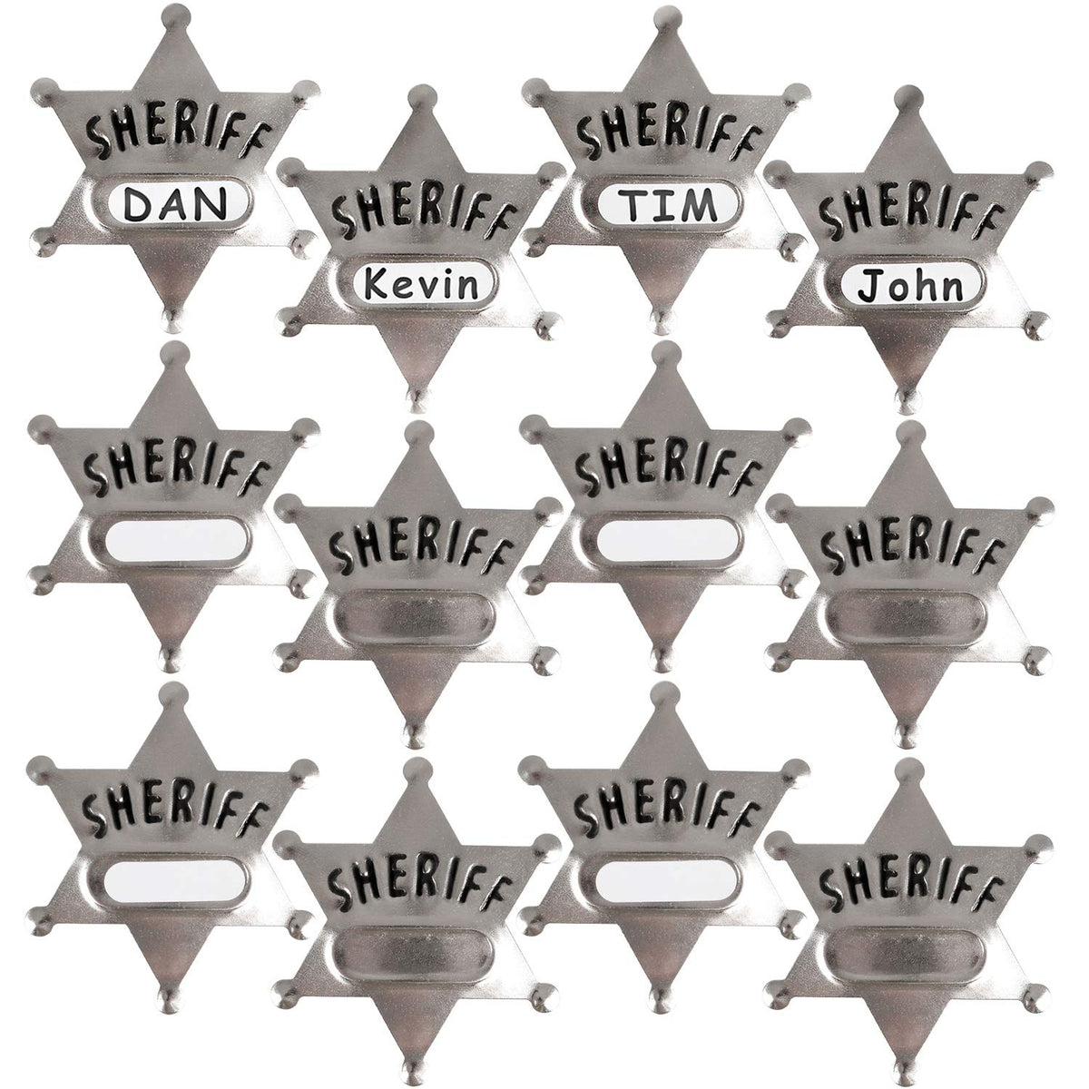 Bedwina metal sheriff badge front view with shiny finish for party costumes