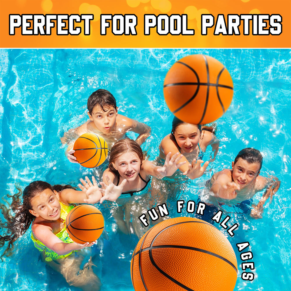 Bedwina mini basketball floats in water for pool party play