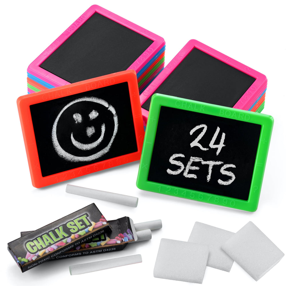 Bedwina mini chalkboard green pack24 showing four color set for classroom activities and goody bags