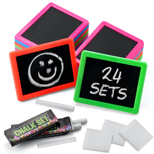 Bedwina mini chalkboard green pack24 showing four color set for classroom activities and goody bags